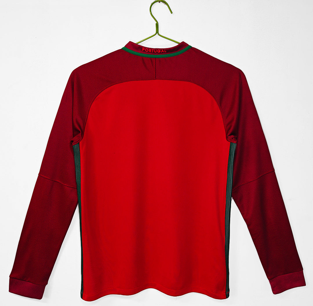 Portugal 2016 Home Long Sleeve Retro Jersey - Back