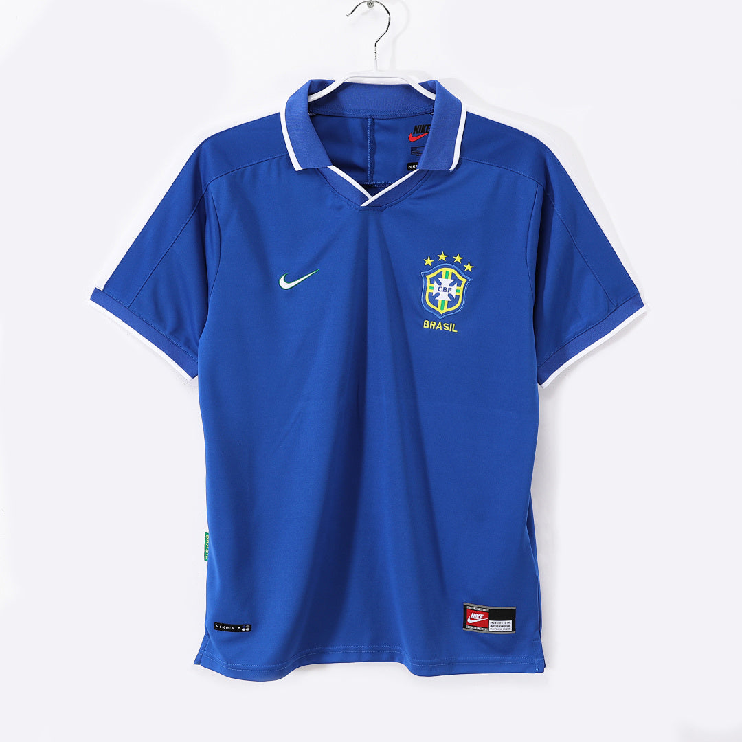 Brazil 1997 Away Blue Retro Jersey - Front