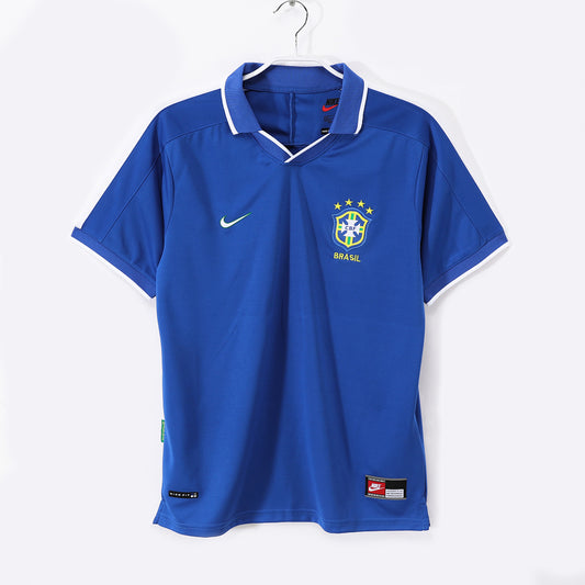 Brazil 1997 Away Blue Retro Jersey - Front