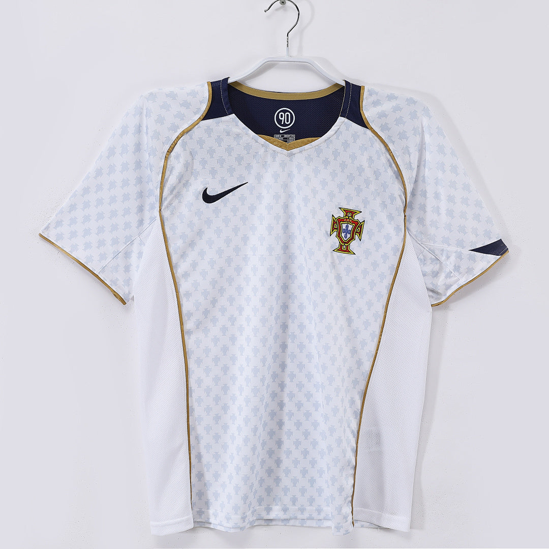 Portugal 2004 Away White Retro Jersey - Front