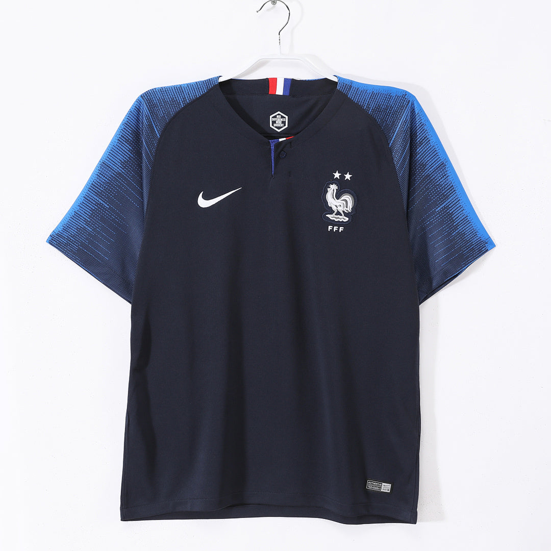 France 2018 World Cup Champions Home Retro Jersey - Front