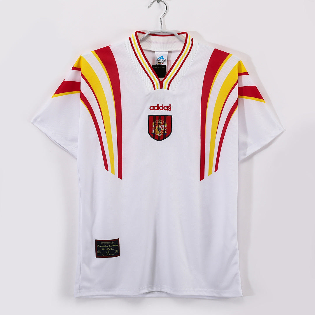 Spain 1996 Third White Retro Jersey - Front