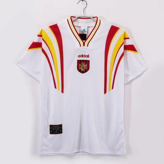 Spain 1996 Third White Retro Jersey - Front