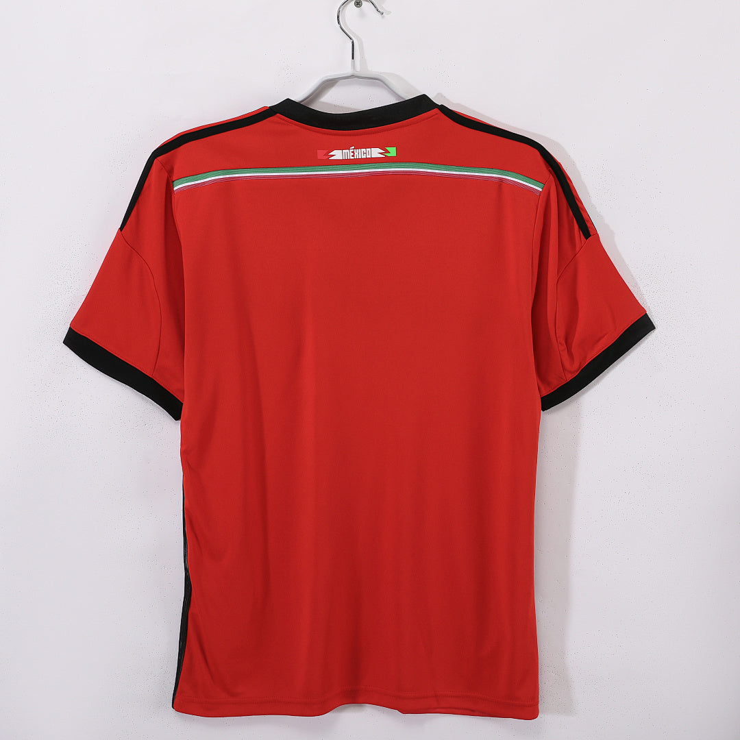 Mexico 2014 Away Red Retro Jersey - Back