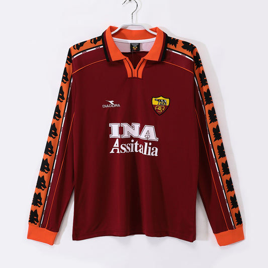 AS Roma 1998/99 Home Long Sleeve Retro Jersey - Front
