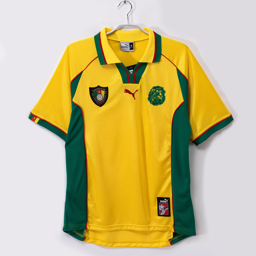 Cameroon 1998/99 Away Yellow Retro Jersey - Front
