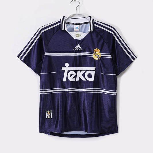 Real Madrid 1998/99 Away Royal Blue Retro Jersey - Front