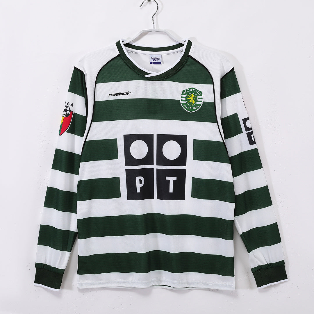Sporting CP 2001/03 Home Long Sleeve Retro Jersey - Front
