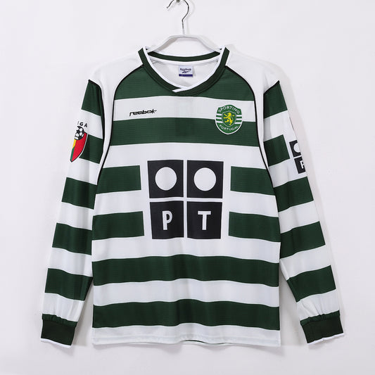Sporting CP 2001/03 Home Long Sleeve Retro Jersey - Front