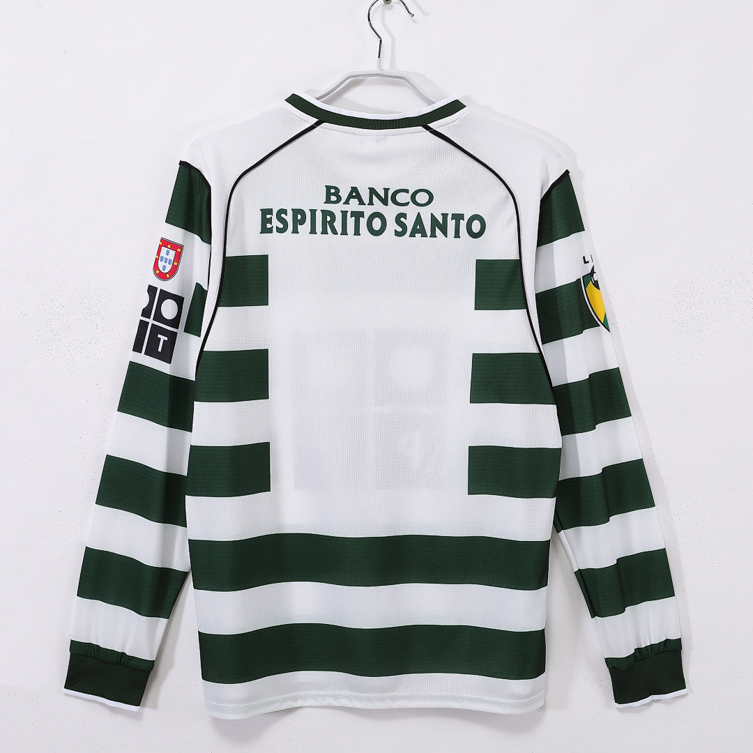 Sporting CP 2001/03 Home Long Sleeve Retro Jersey - Back
