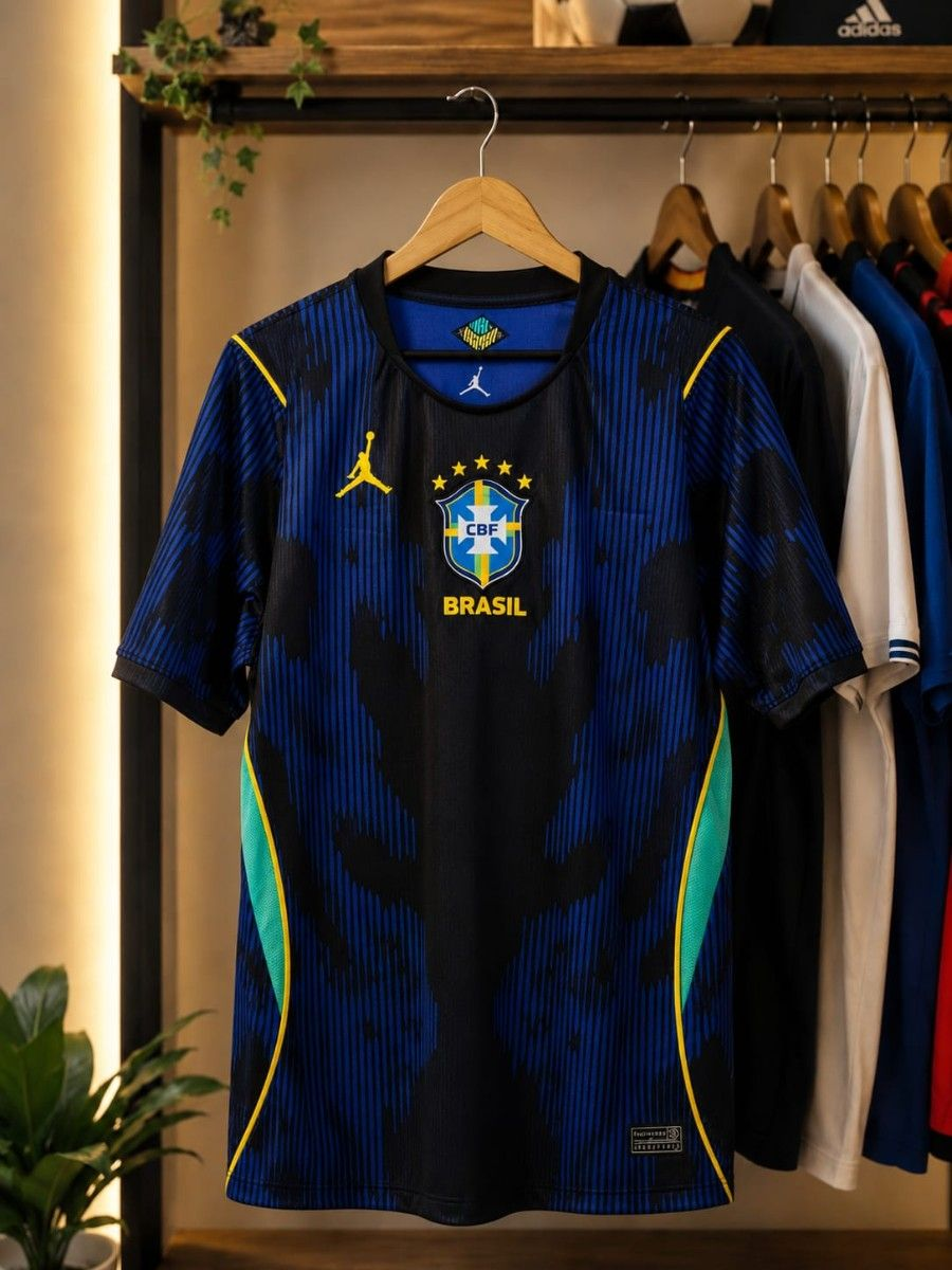 [stock] Brazil Jordan Black Blue Special Jersey - Vini Jr #7