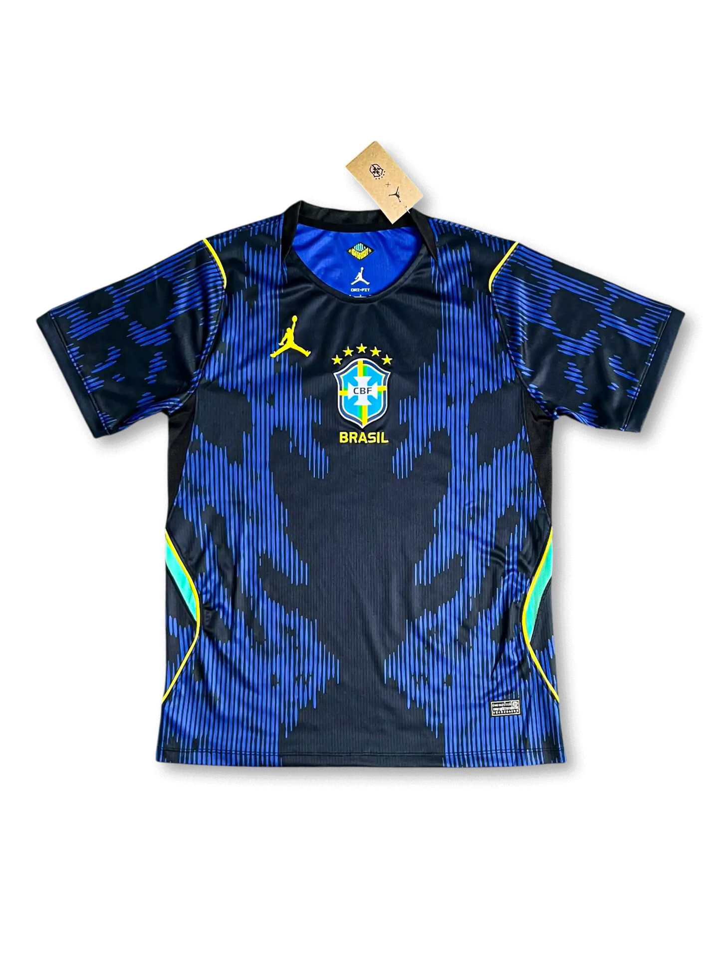 [stock] Brazil Jordan Black Blue Special Jersey - Yellow Crest