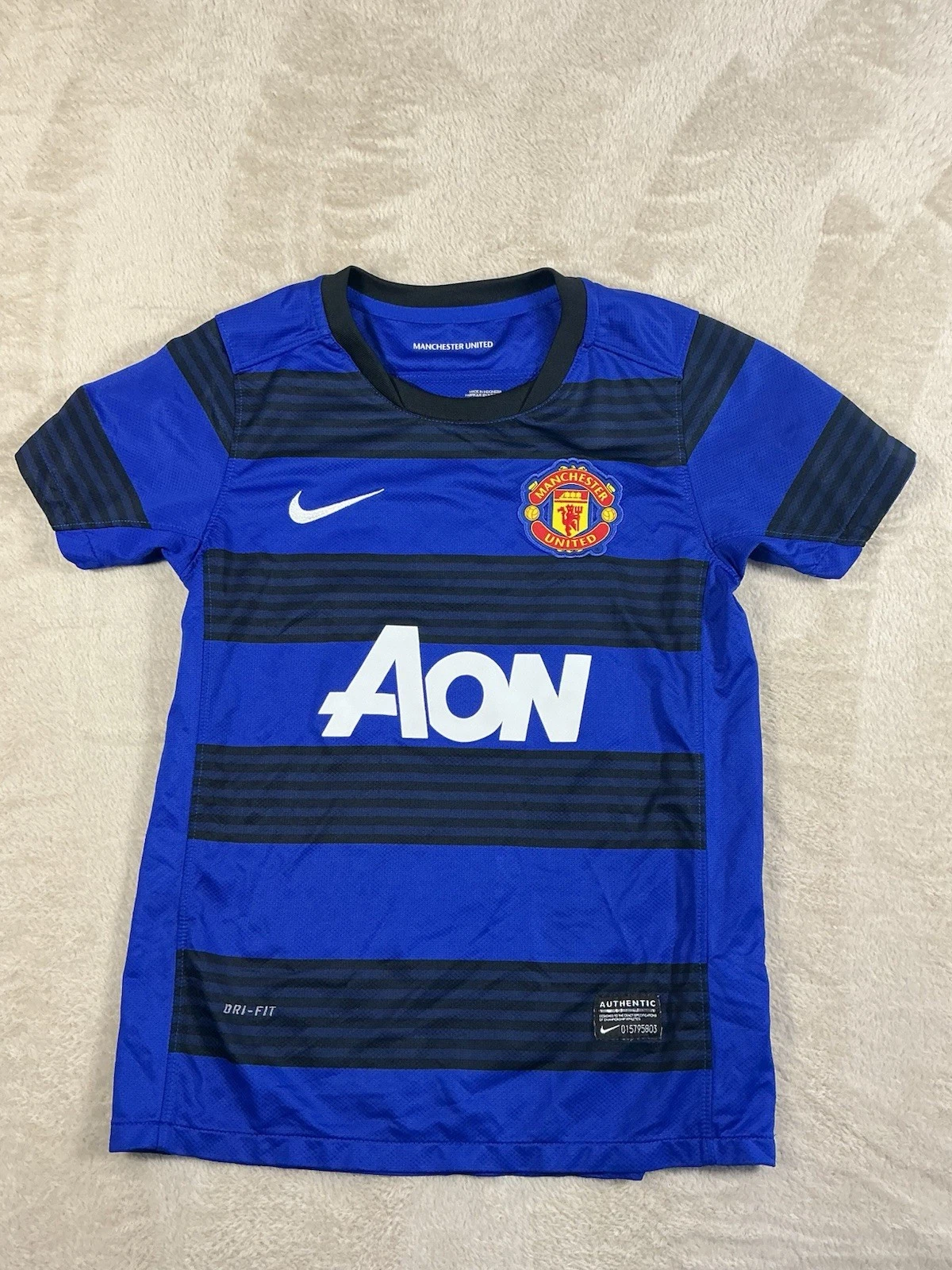 [stock] Manchester United 2011/12 Blue Black Away Jersey - Nani #17 Nike AON