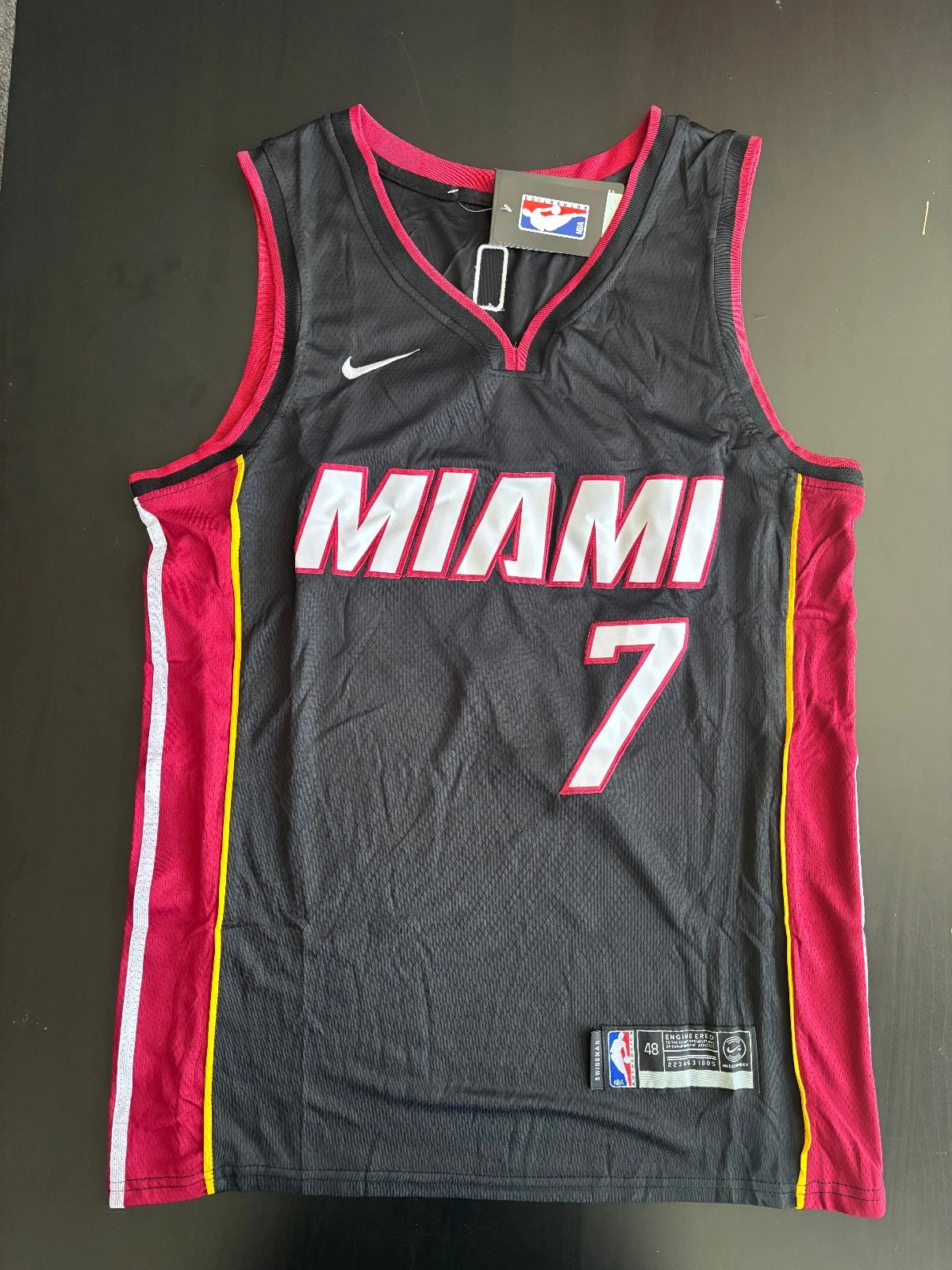 [stock] Miami Heat Black Basketball Jersey - Antetokounmpo #7 Nike