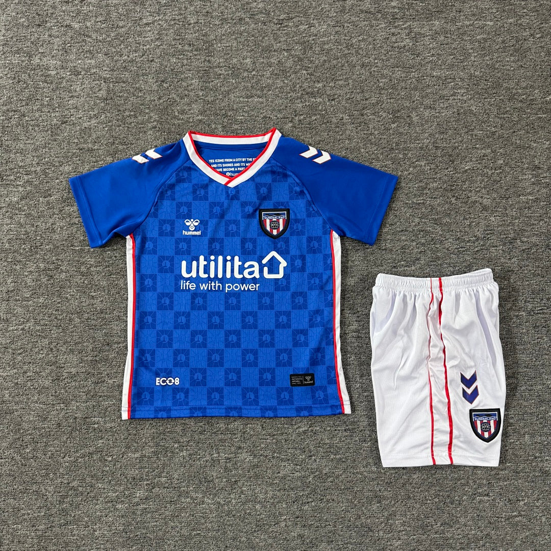Sunderland 2025/26 Away Kids Football Kit - Front
