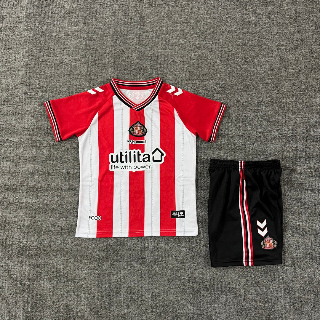 Sunderland 2025/26 Home Kids Football Kit - Front