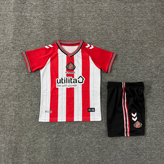 Sunderland 2025/26 Home Kids Football Kit - Front