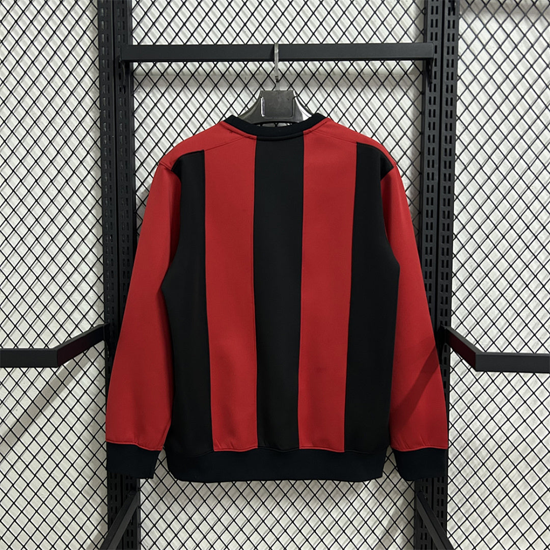 AC Milan Red & Black Striped Winter Sweatshirt - image 1