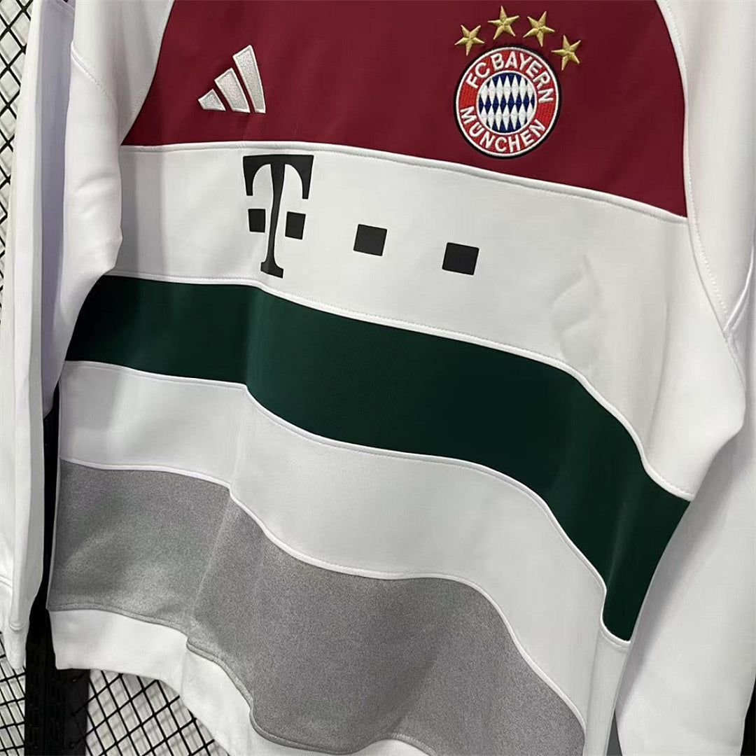 Bayern Munich White Color Block Winter Sweatshirt - image 5