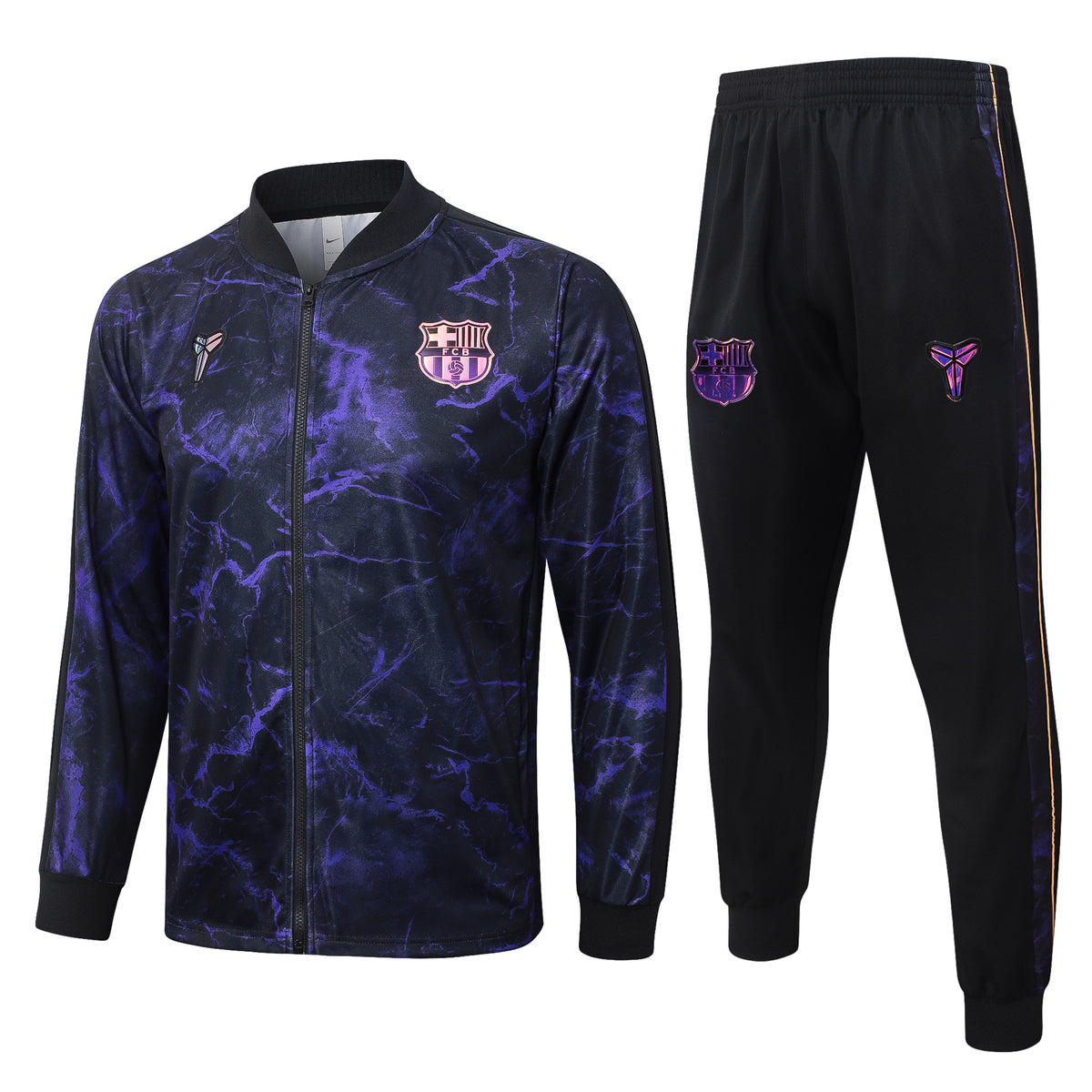 2026/27 FC Barcelona Full-Zip Training Suit – Black/Purple Marble - full set front
