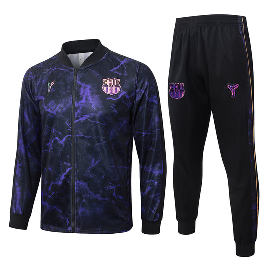 2026/27 FC Barcelona Full-Zip Training Suit – Black/Purple Marble - full set front