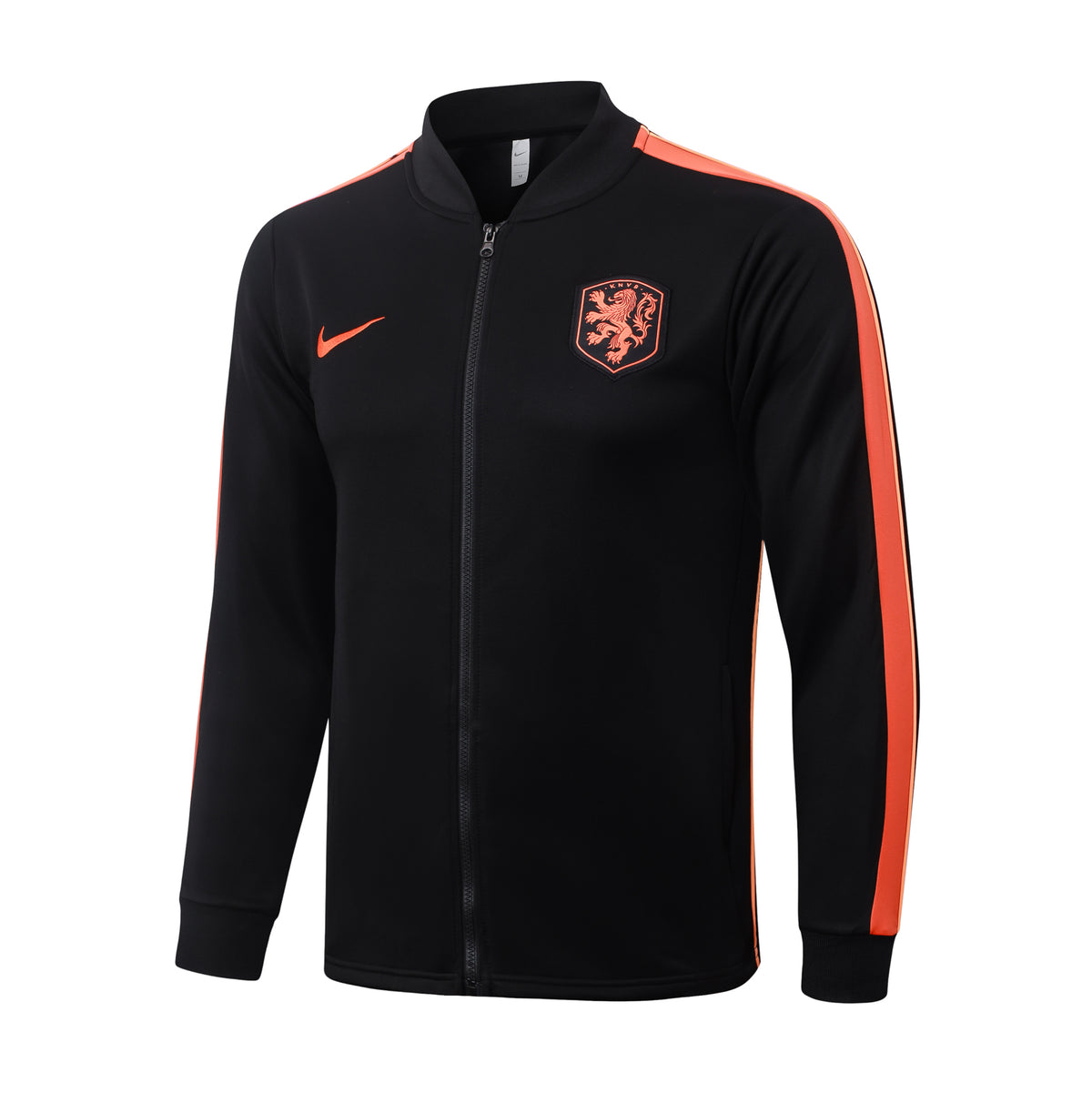 2026/27 Netherlands Full-Zip Training Suit – Black/Orange - top only front