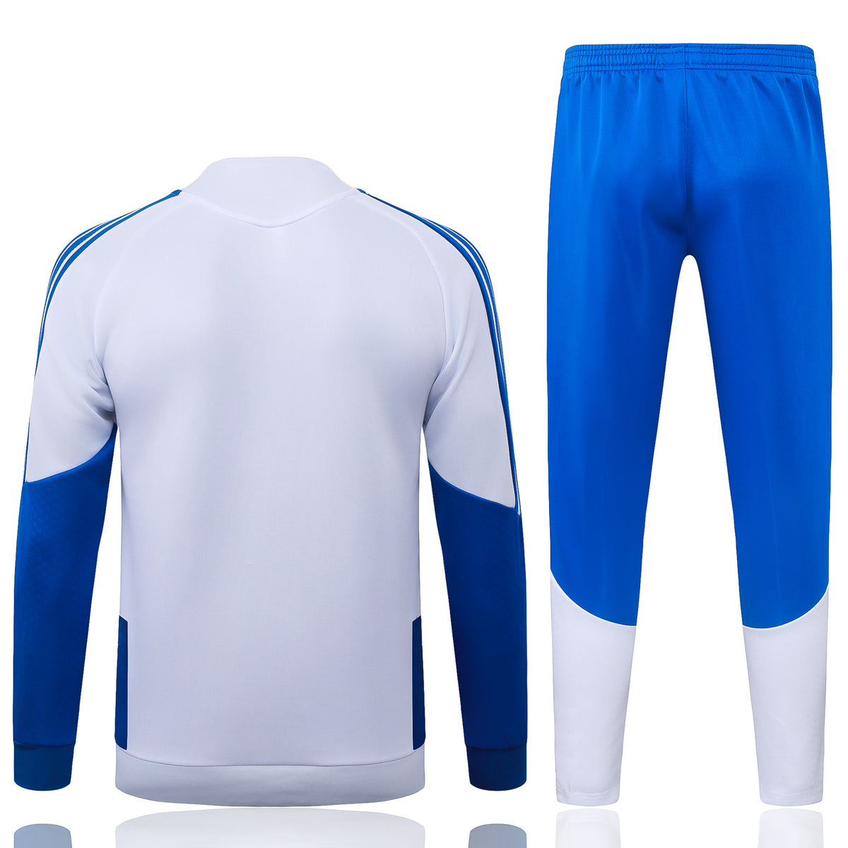 2026/27 Juventus Full-Zip Training Suit – White/Royal Blue - full set back
