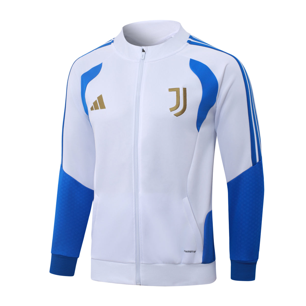 2026/27 Juventus Full-Zip Training Suit – White/Royal Blue - top only front