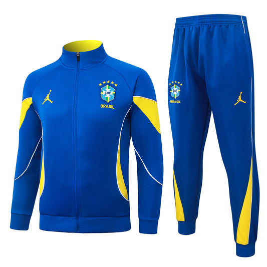 2026/27 Brazil Full-Zip Training Suit – Royal Blue/Yellow - full set front