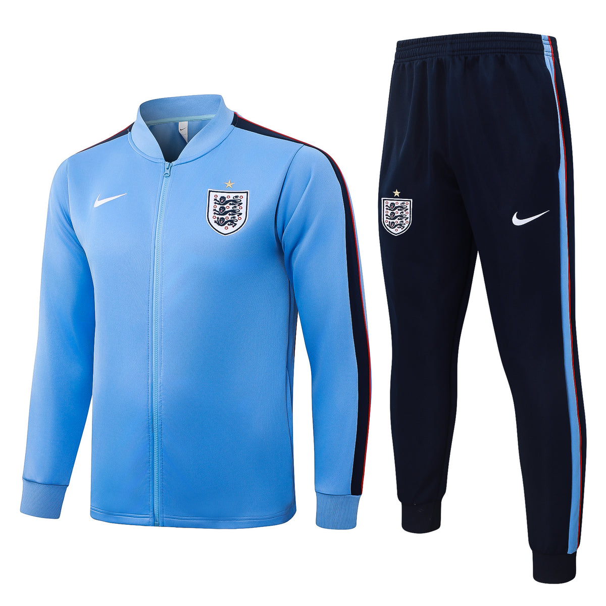2026/27 England Full-Zip Training Suit – Light Blue/Navy - full set front
