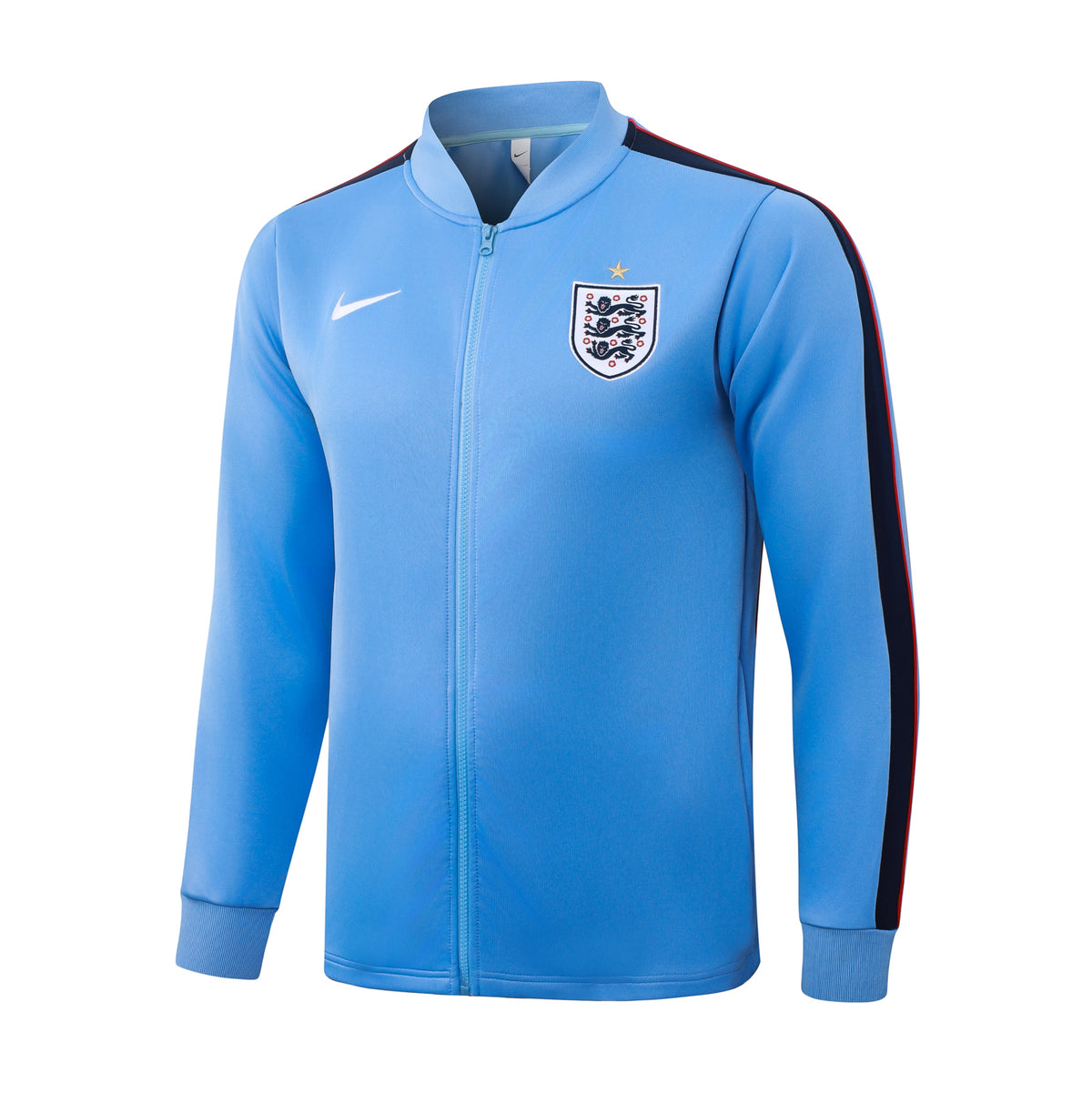 2026/27 England Full-Zip Training Suit – Light Blue/Navy - top only front