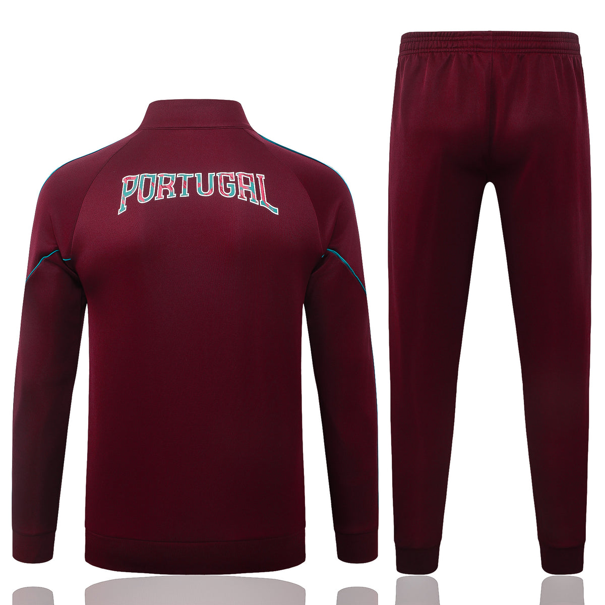 2026/27 Portugal Full-Zip Training Suit – Burgundy/Turquoise - full set back