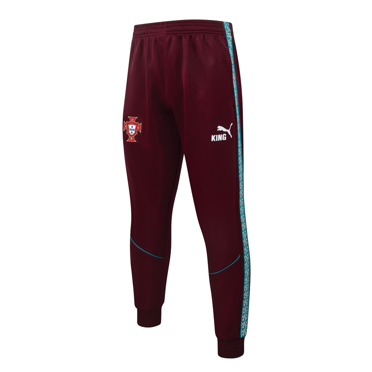 2026/27 Portugal Full-Zip Training Suit – Burgundy/Turquoise - pants only front