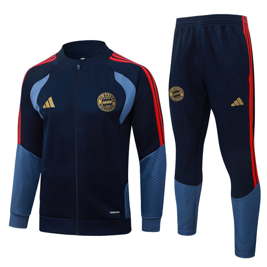 2026/27 Bayern Munich Full-Zip Training Suit – Navy/Slate Blue/Red - full set front