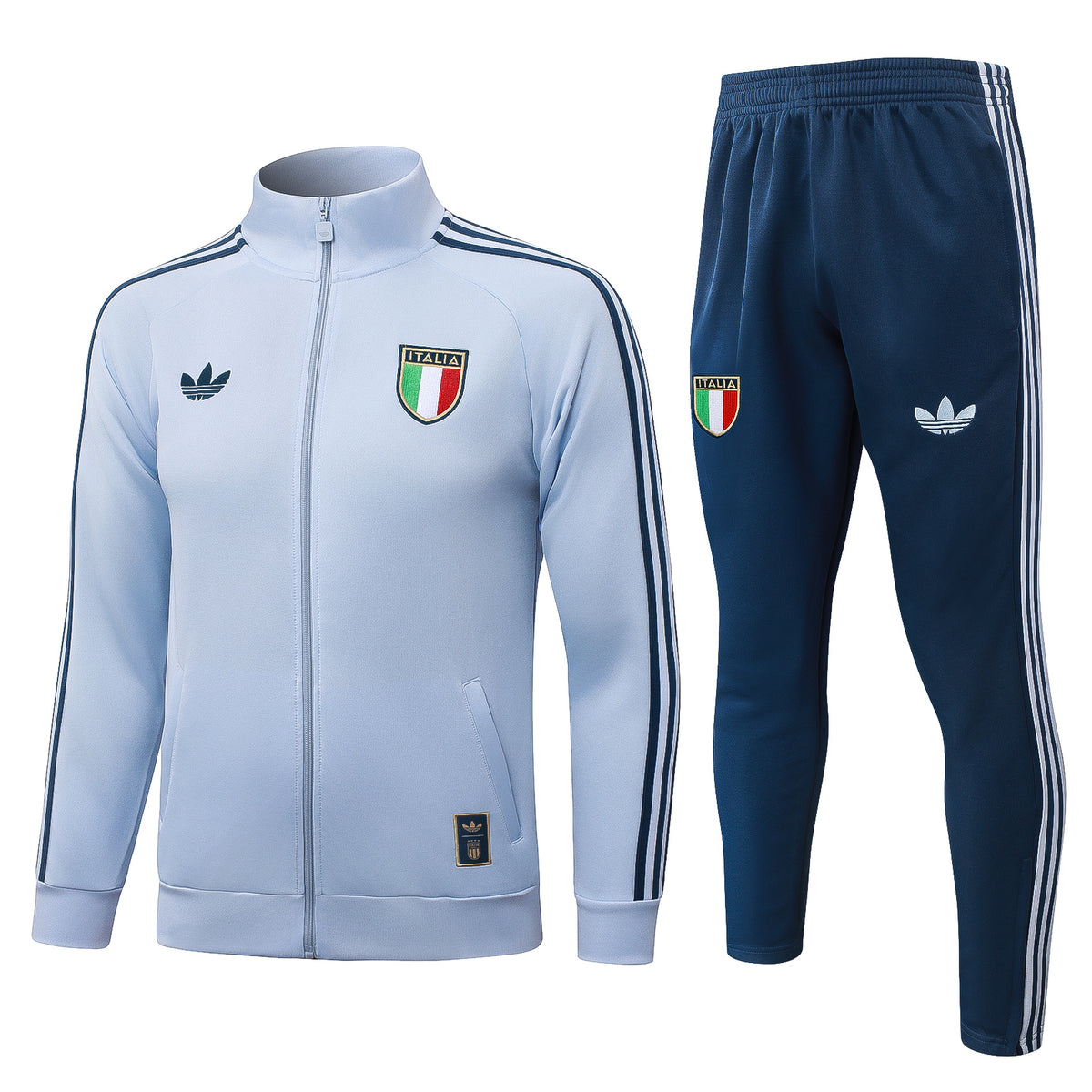 2026/27 Italy Full-Zip Training Suit – Light Blue/Navy - full set front