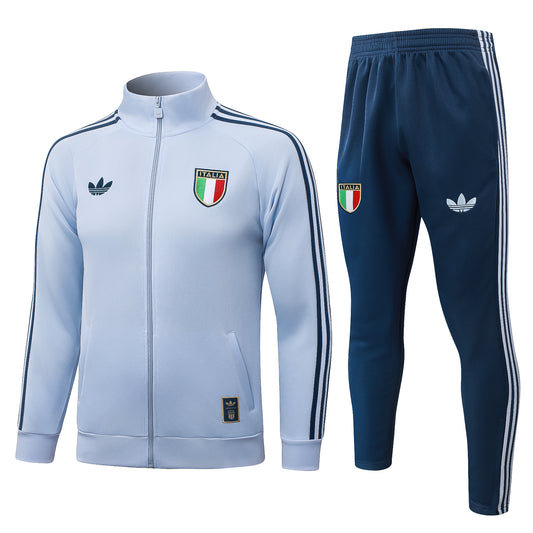 2026/27 Italy Full-Zip Training Suit – Light Blue/Navy - full set front