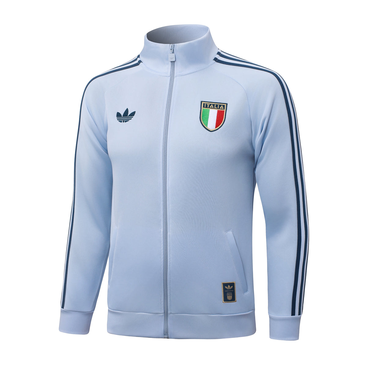 2026/27 Italy Full-Zip Training Suit – Light Blue/Navy - top only front