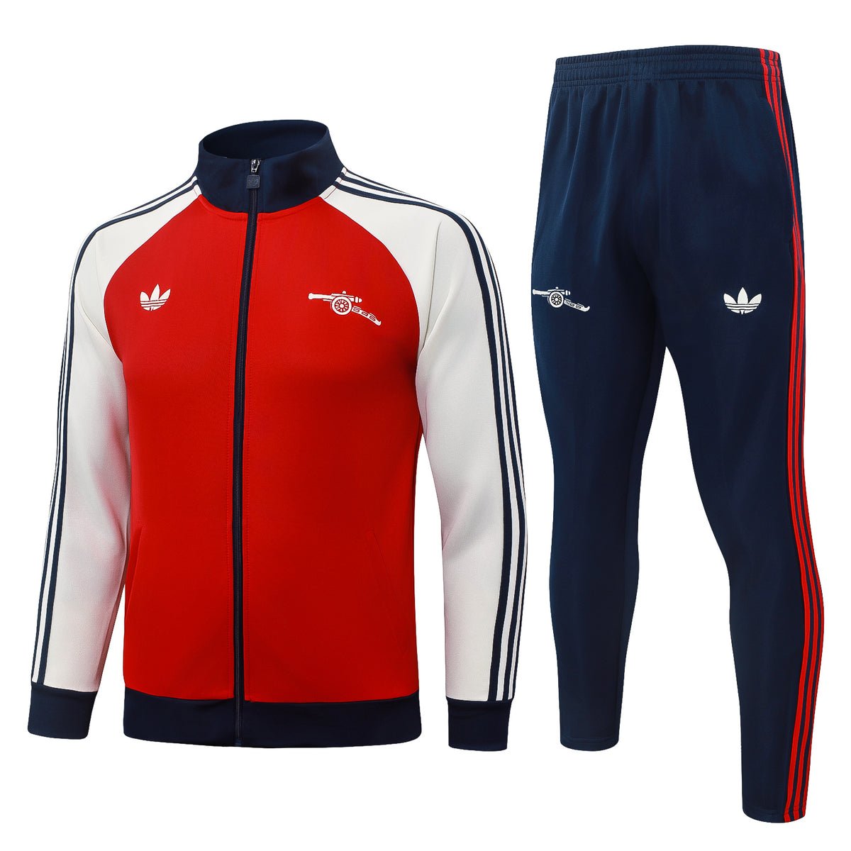 2026/27 Arsenal Full-Zip Training Suit – Red/White/Navy - full set front