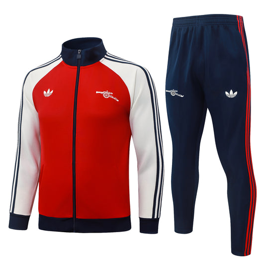 2026/27 Arsenal Full-Zip Training Suit – Red/White/Navy - full set front