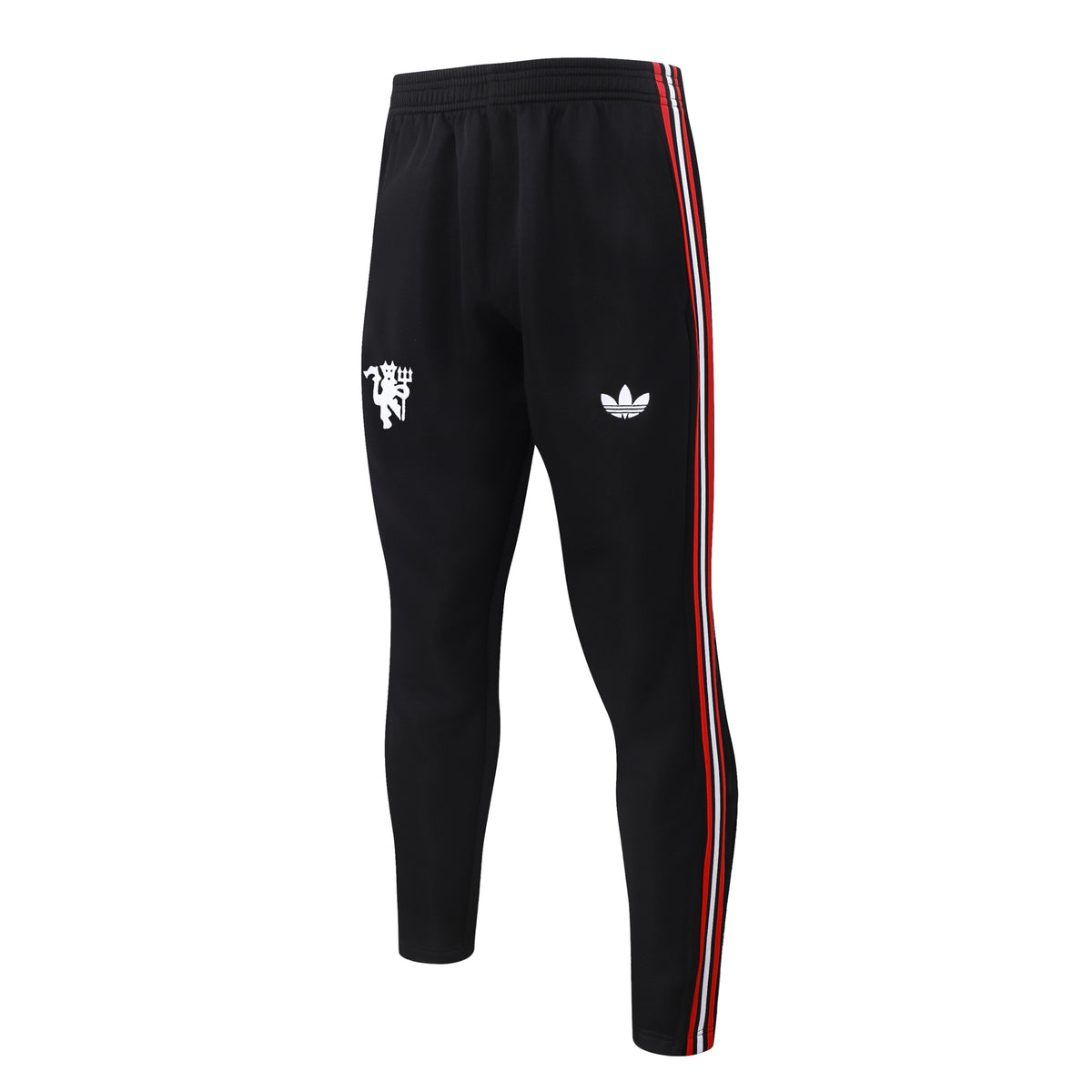 2026/27 Manchester United Full-Zip Training Suit – Black/Red/White - pants only front
