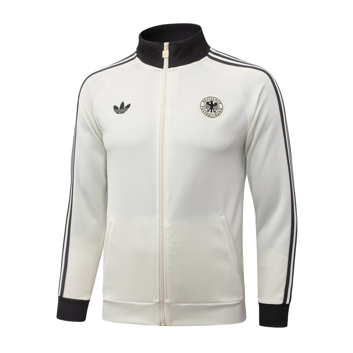2026/27 Germany Full-Zip Training Suit – Off-White/Black - top only front