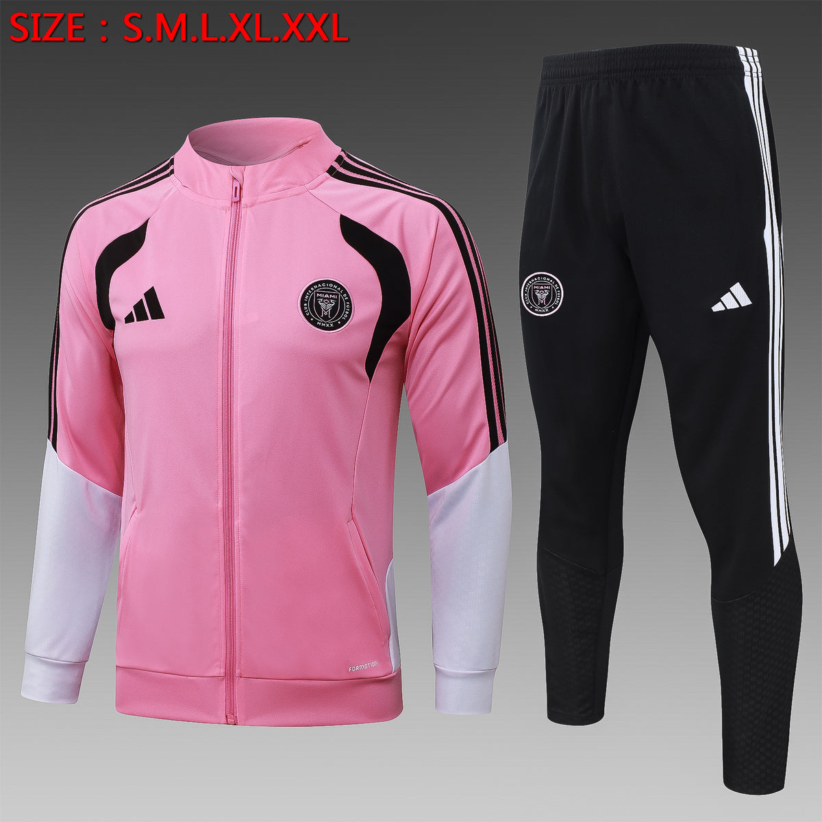 2026/27 Inter Miami CF Full-Zip Training Suit – Pink/Black/White - full set front