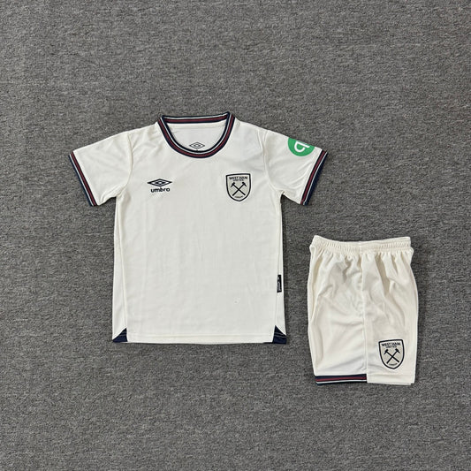 West Ham United 2025/26 Away Kids Football Kit - Front
