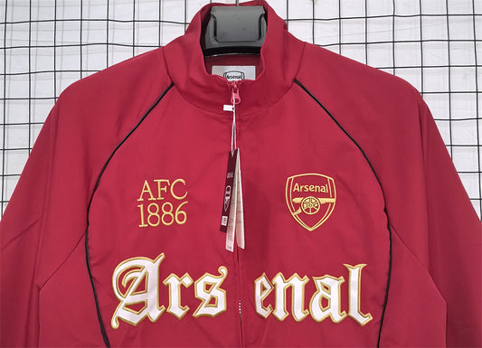 Arsenal 2025/26 Red Waterproof Windbreaker front