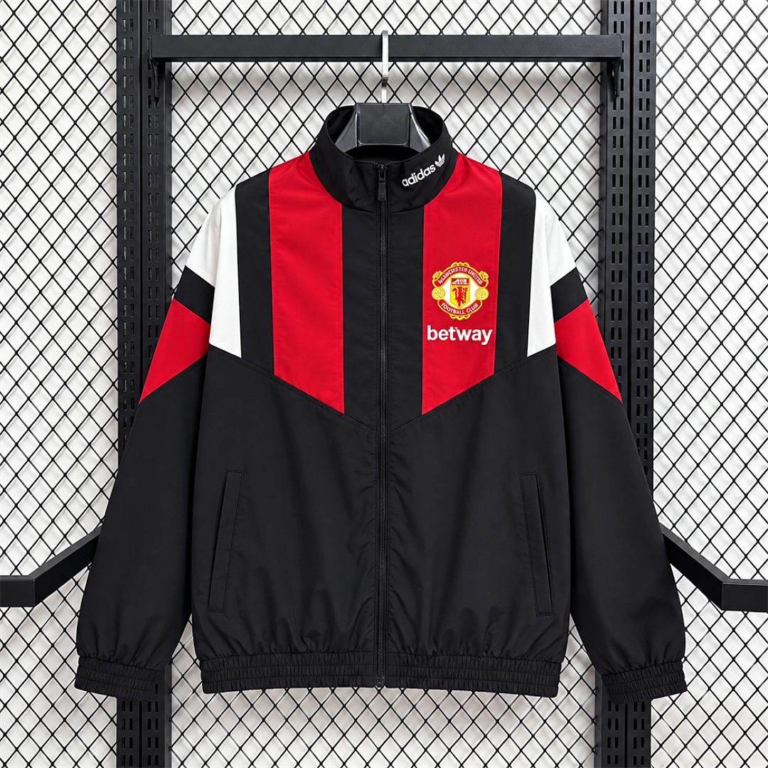 Manchester United Black EQT Training Windbreaker front