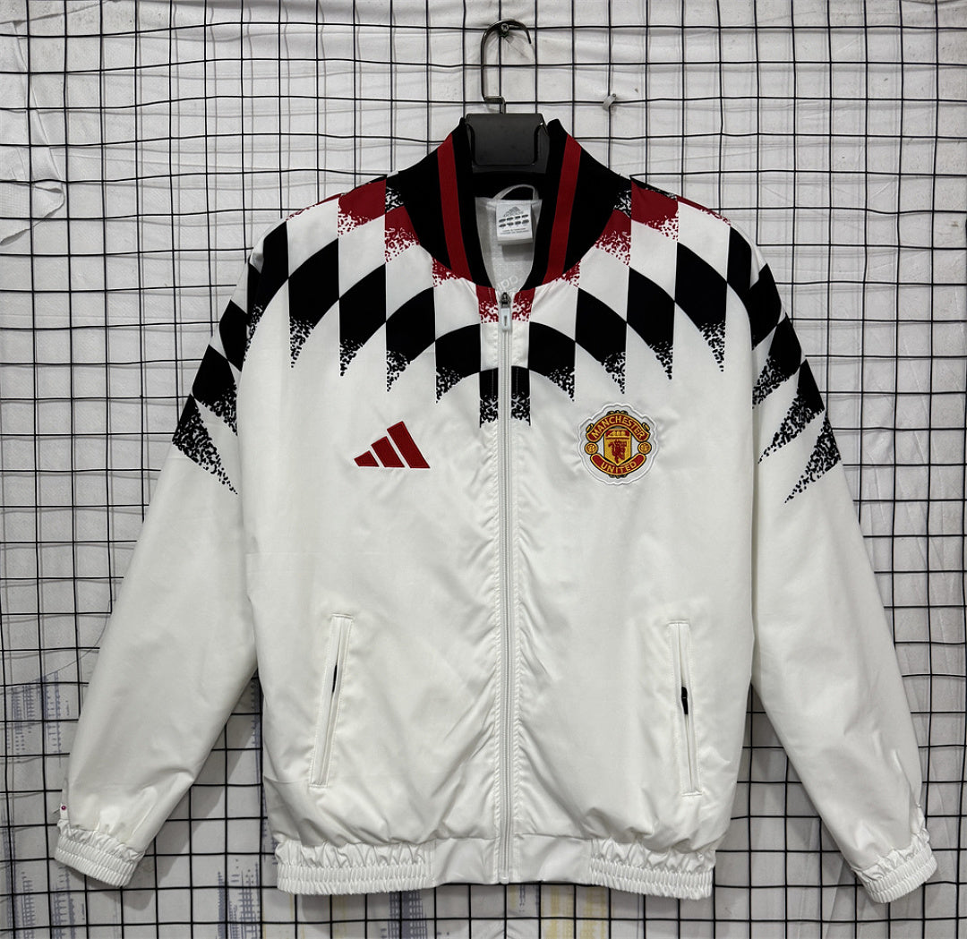 Manchester United 2026/27 White Windbreaker front