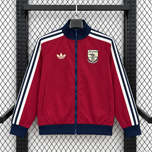 Arsenal Burgundy Retro Windbreaker front