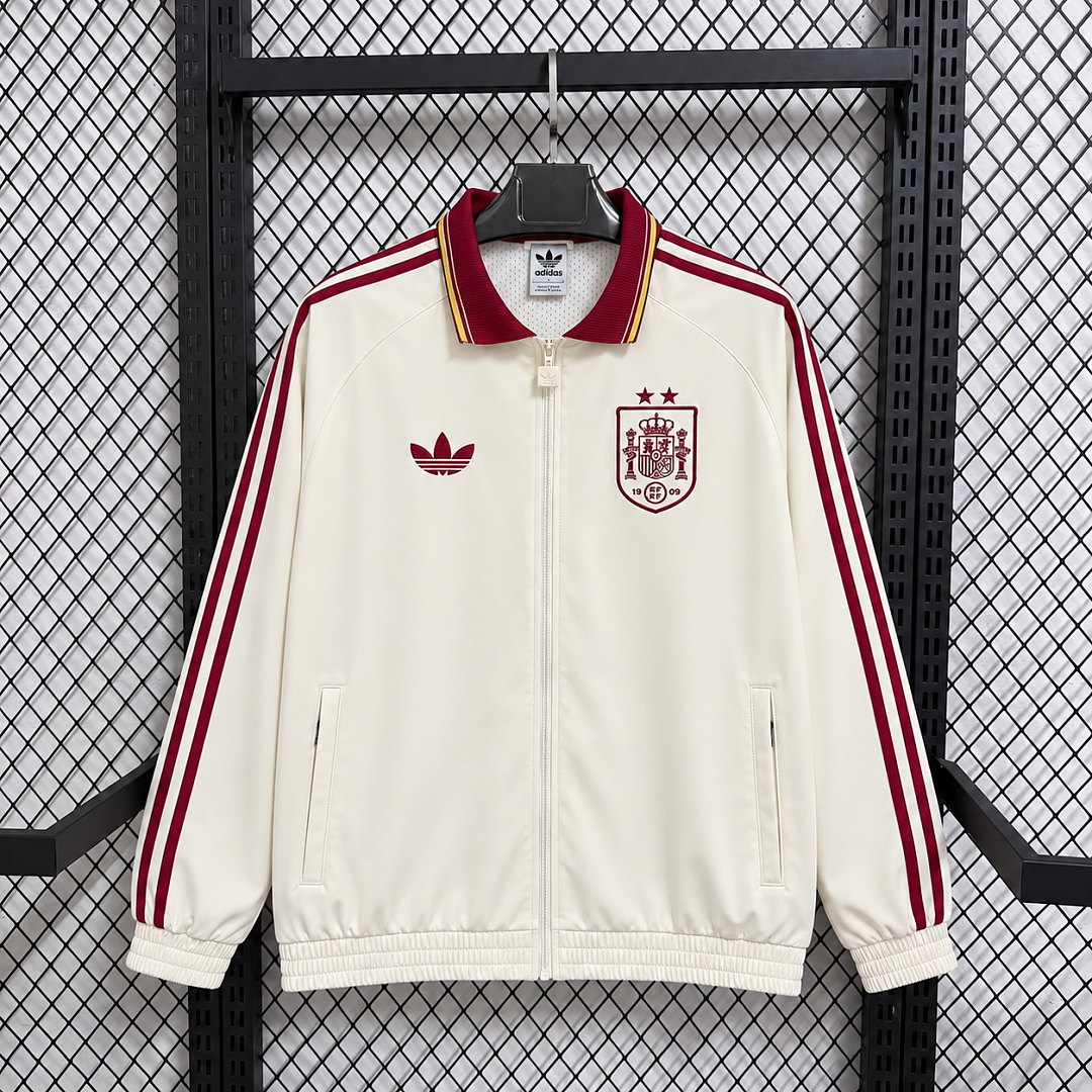 Spain Beige Two-Star World Cup Windbreaker front