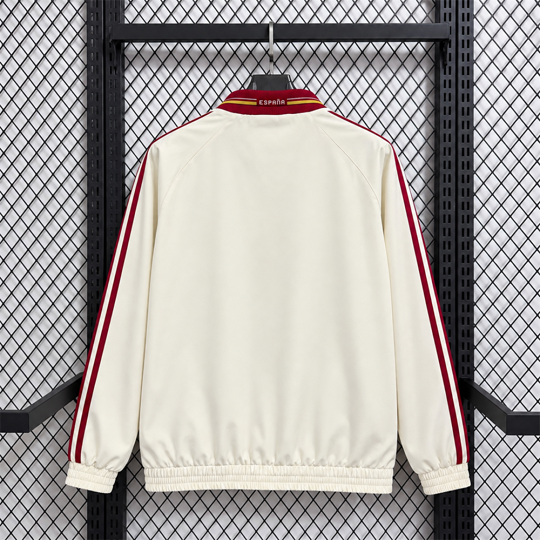 Spain Beige Two-Star World Cup Windbreaker back