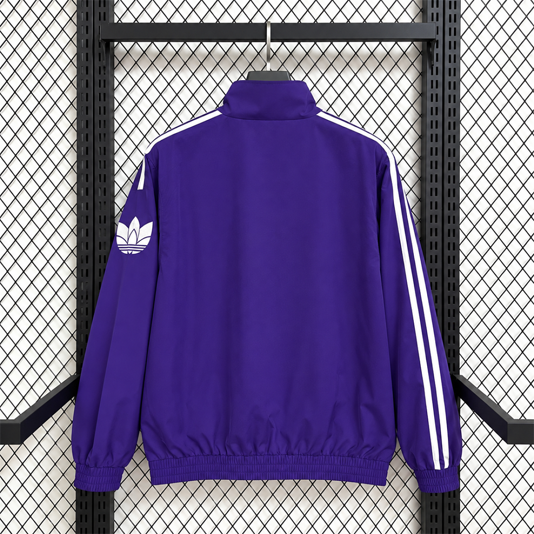 Adidas Purple Check Windbreaker back